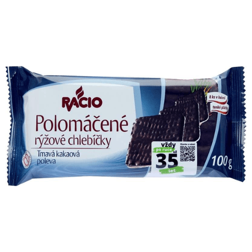 Racio Polomáčené Chlebíčky rýžové tmavá kakaová poleva 100g