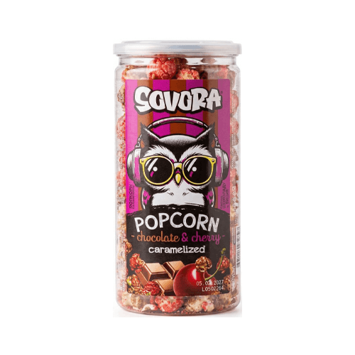 SOVORA Popcorn chocolate & cherry caramelized 160 g