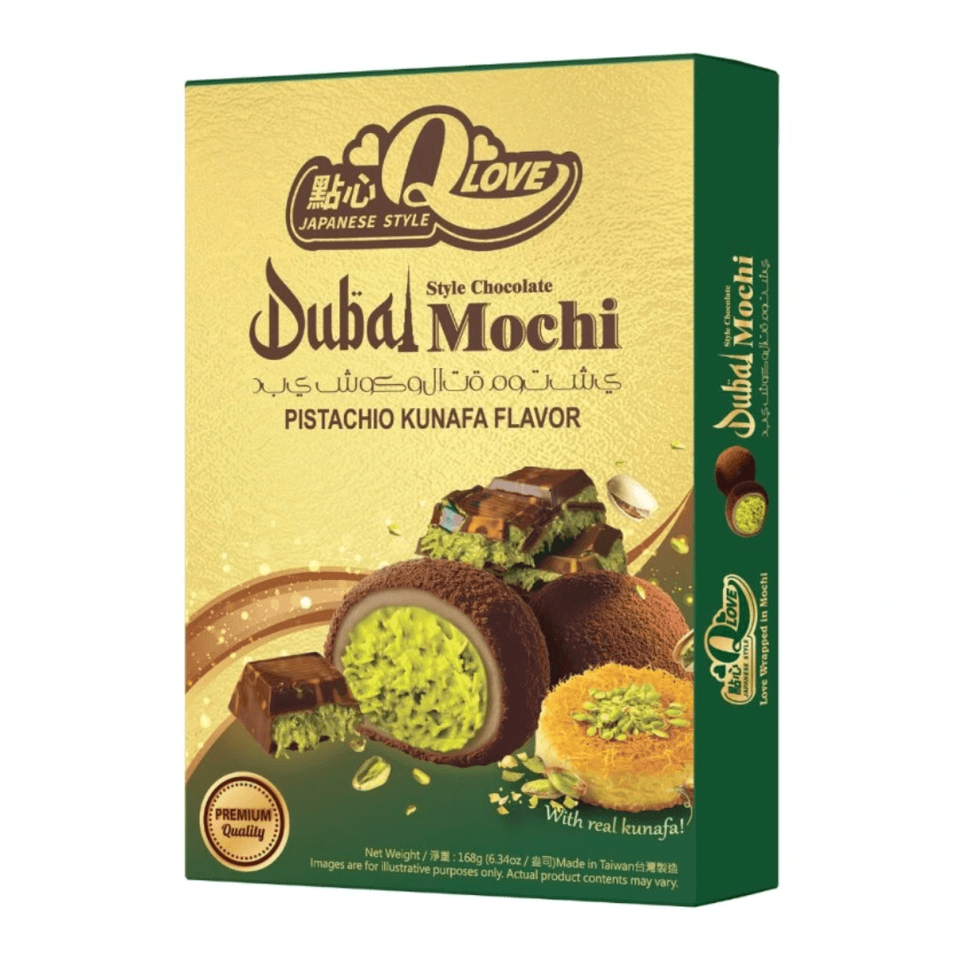 QLove Dubai Chocolate & Pistachio Kunafa Deluxe Mochi 168g