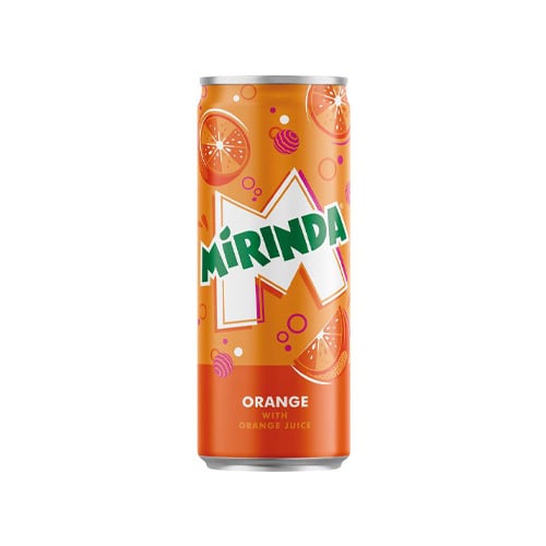 Mirinda Pomeranč 330ml – Osvěžující pomerančová limonáda v plechu