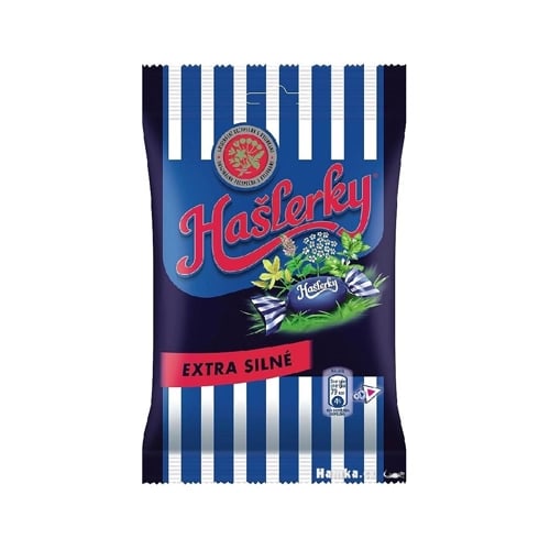 Haslerky Bonbóny extra silné drops 90g