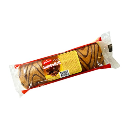 Vincinni Jumbo Roll s čokoládovou příchutí 300g × 10 – Piškotová roláda s kakaovým krémem