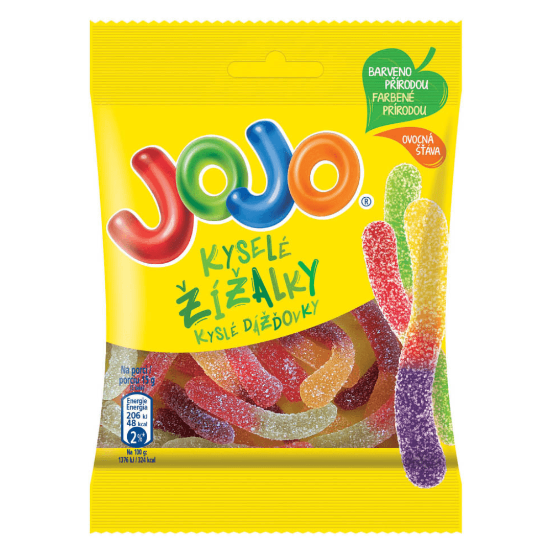 Jojo Bonbóny kyselé žížalky ovocné želé 80g