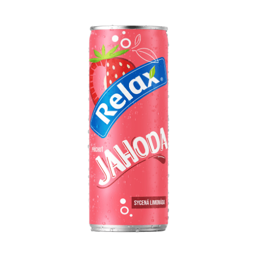 Relax Limonáda jahoda 330ml plech