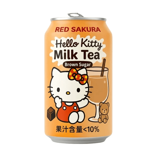 Red Sakura Hello Kitty Brown Sugar Tea Drink 310ml