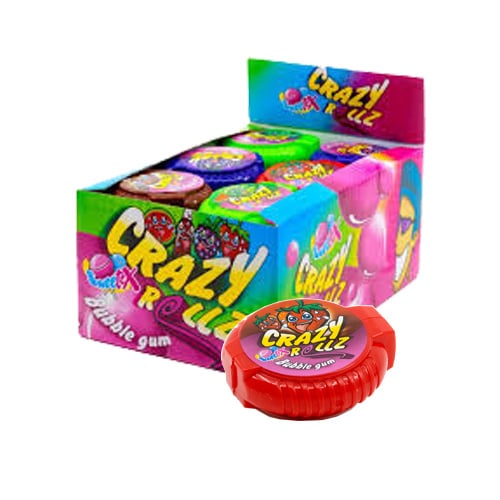 Sweetex Crazy Rollz Bubble Gum 16g × 24 – Rolovaná bublinková žvýkačka