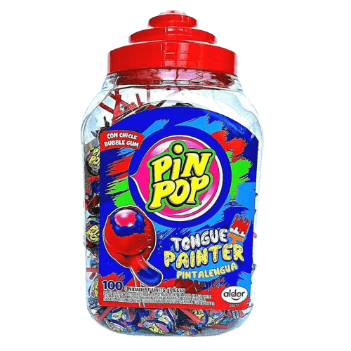 Pinpop Tongue Painter Lollipop 17g × 100 – Lízátka, která zbarvují jazyk