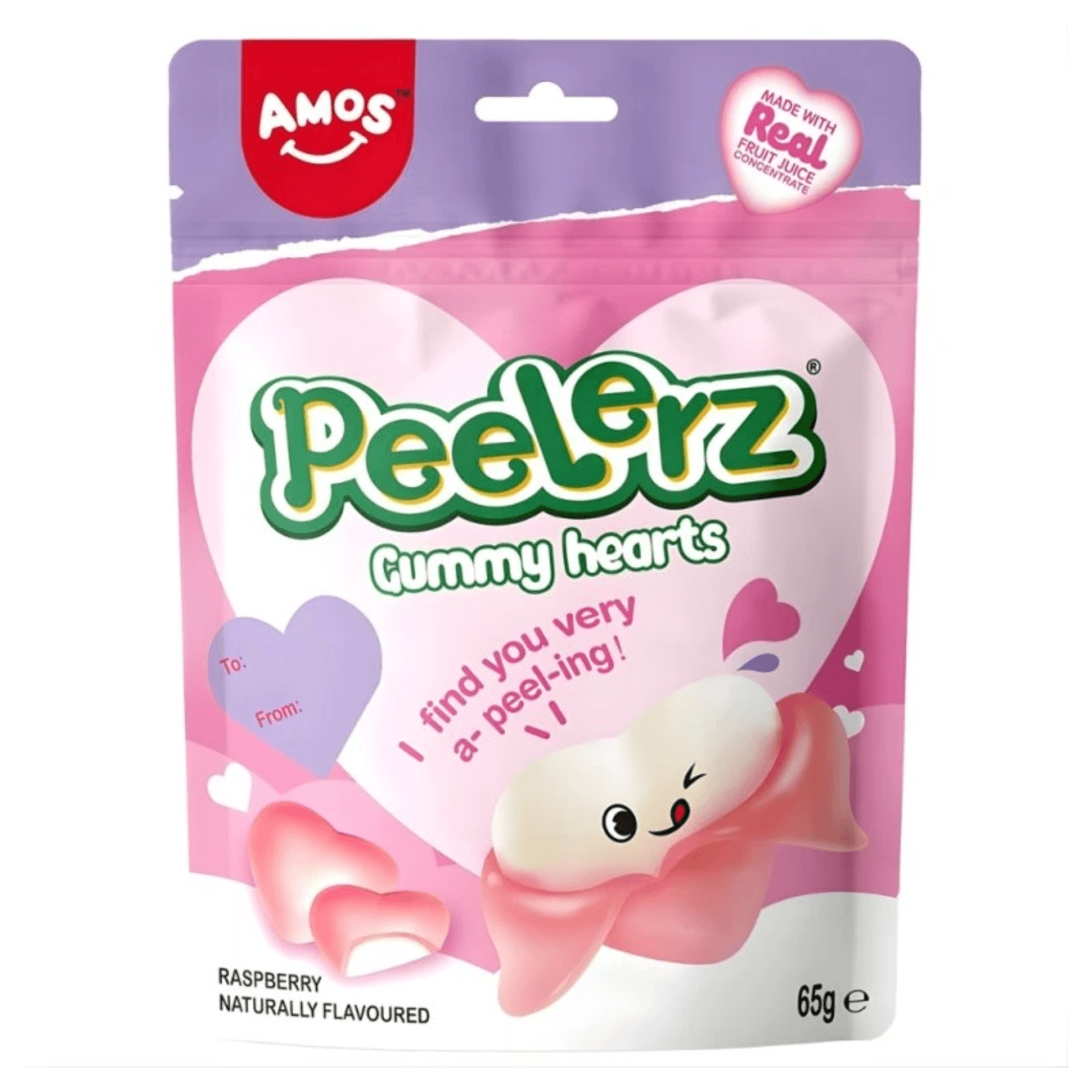 Amos Heart Shaped Peelable Gummy 65g