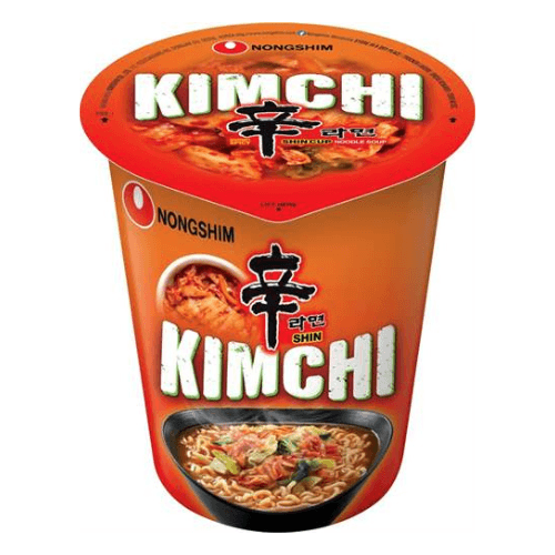 Nongshim Shin Kimchi 75g Cup – Pálivá korejská instantní polévka s chutí kimchi v praktickém kelímku