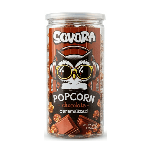 SOVORA Popcorn v karamelu s příchutí čokolády 160 g