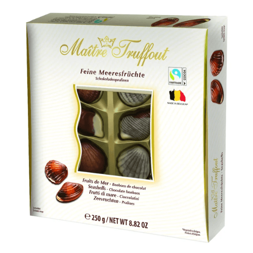 Maître Truffout pralinky s lískooříškovou náplní - mořské plody bílé 250 g