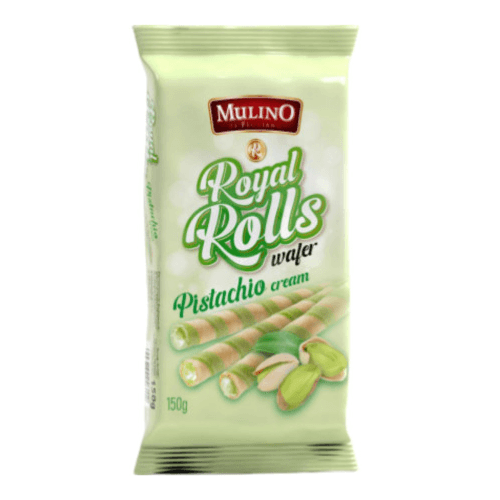 Mulino Royal Rolls wafer 150g trubičky oplátkové Pistachio cream