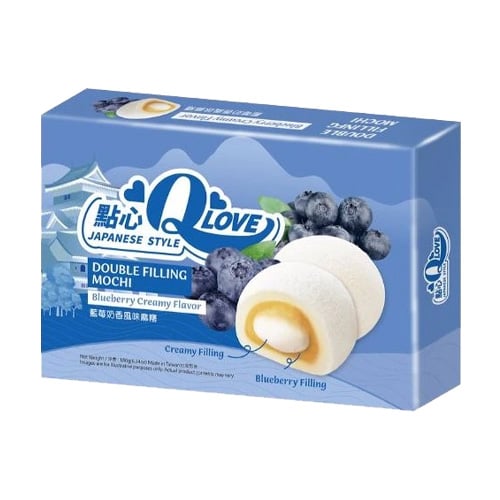 QLove Creamy Blueberry Double Filling Mochi 180g