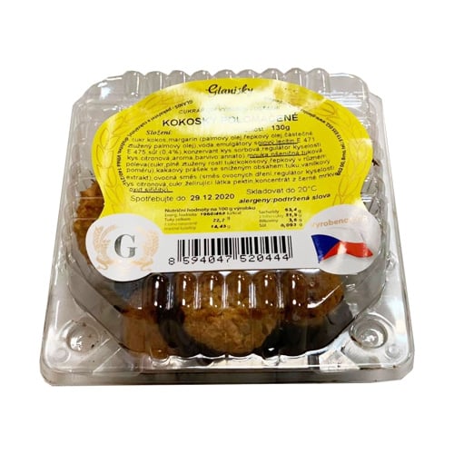 Glanisky Kokosky polomáčené 130g – Křehké kokosové pečivo v čokoládě