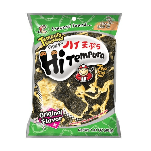 Tao Kae Noi Hi Tempura Seaweed Original Flavour 40g – Křupavý mořský snack s tempura těstíčkem