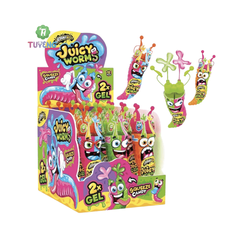 JB Juicy Worms Squeeze Candy 2x Gel 12x58g