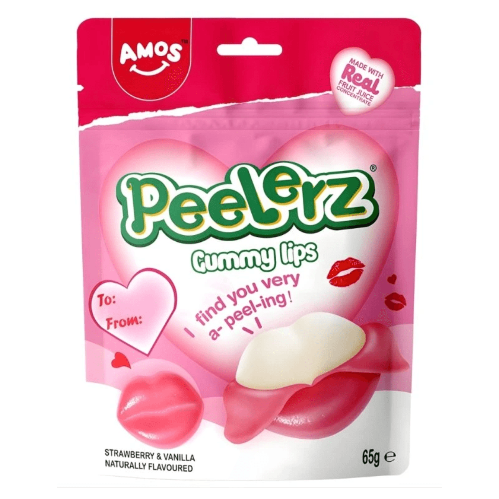 Amos Lips Shaped Peelable Gummy 65g