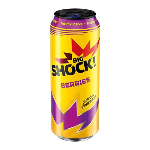 Big Shock! Energetický nápoj Raspberry 500ml plech