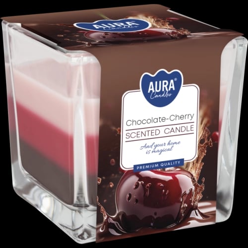 Bispol Aura Chocolate-Cherry – svíčka ve skle 170 g
