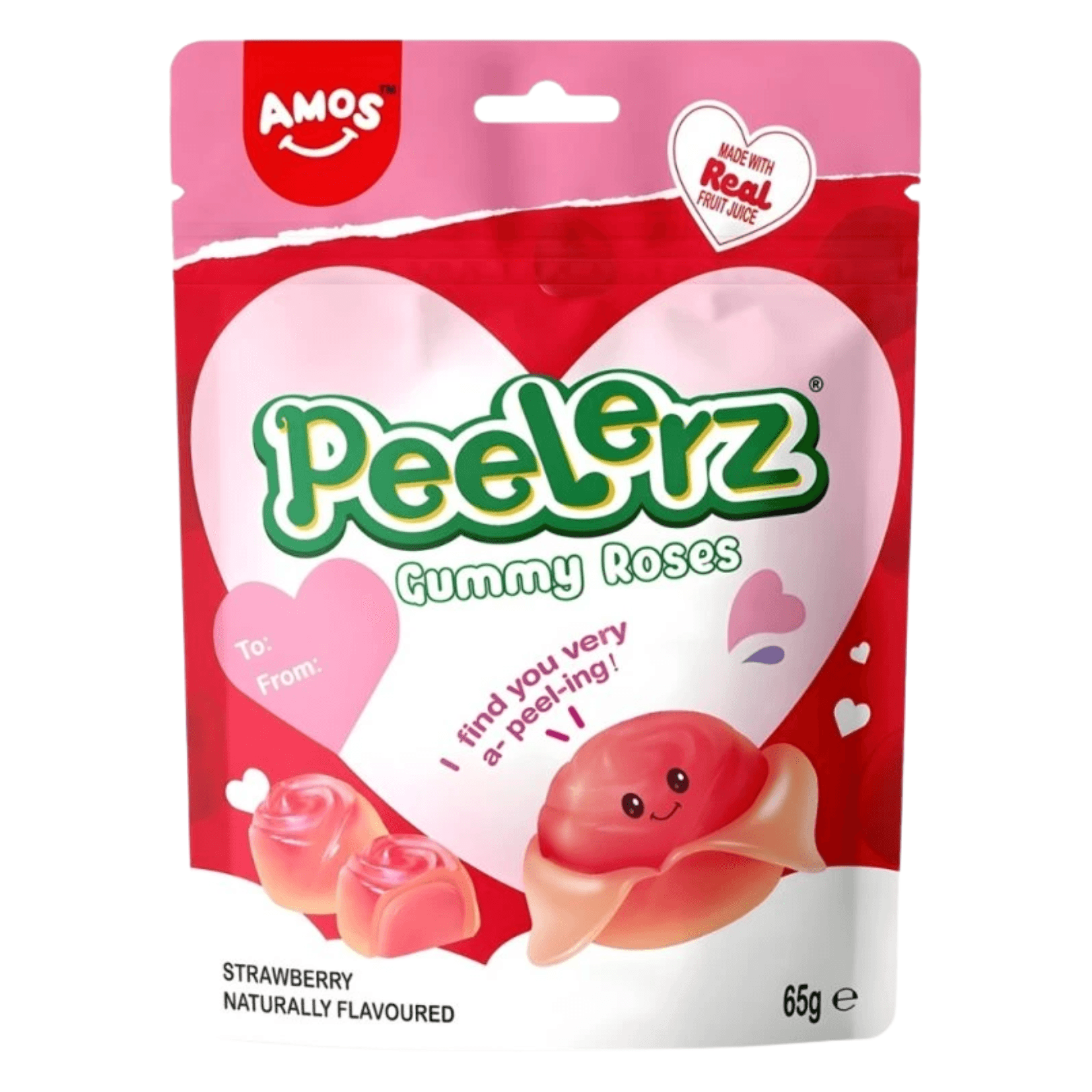Amos Roses Shaped Peelable Gummy 65g 