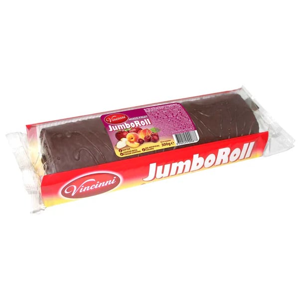 VINCINNI Chocolate Covered Swiss Roll Assorted Fruit 300g