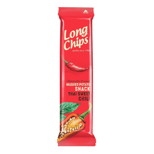 🌶️ Long Chips Thai Sweet Chilli 75g × 20 ks – Extra dlouhé bramborové chipsy s thajskou sladkou chilli příchutí