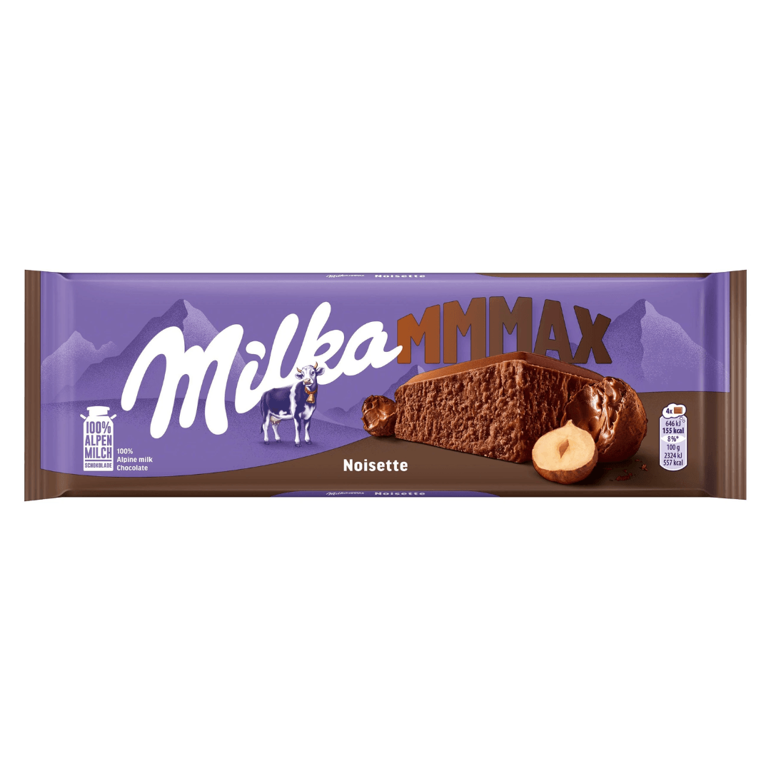 Milka čokoláda Mmmax Noisette mléčná s lískooříškovou pastou 250 g