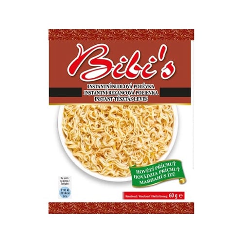 BIBIS Instantní nudlová polévka s hovězí příchutí 55g (balení 100 ks)