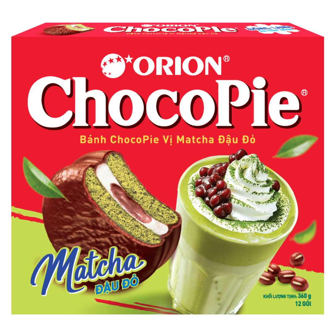 Orion Choco Pie Matcha Red Bean 360g