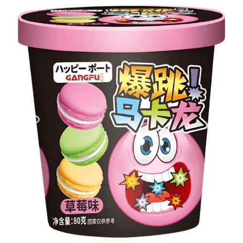 Gangfu Strawberry Popping Candy Macarons 80g