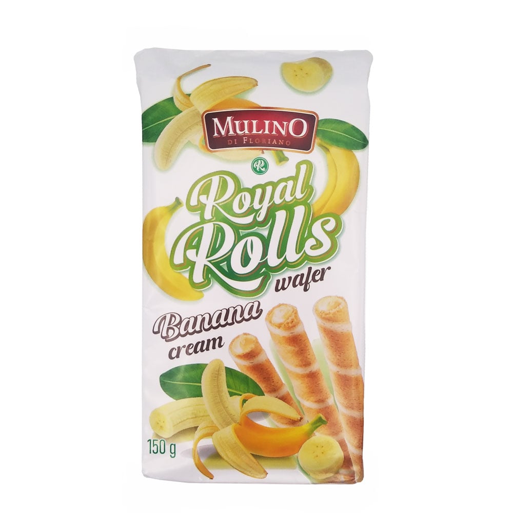 Royal Rolls Banana Creams Wafer 150g