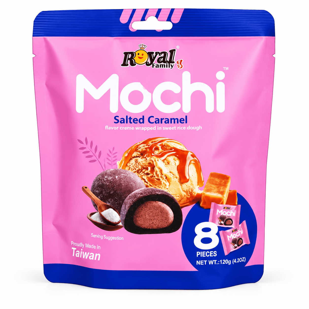 Royal Family Mochi s příchutí slaného karamelu 120g