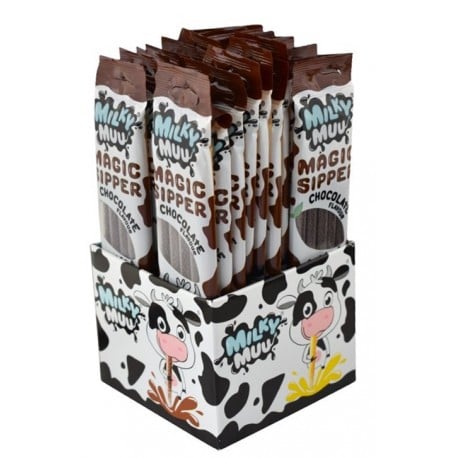 Milky Muu brčka do mléka příchuť čokoláda 30g x 22