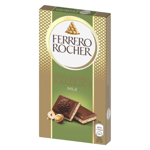 Ferrero Rocher Tablet Čokoláda makadamiové+lískové ořechy 90g