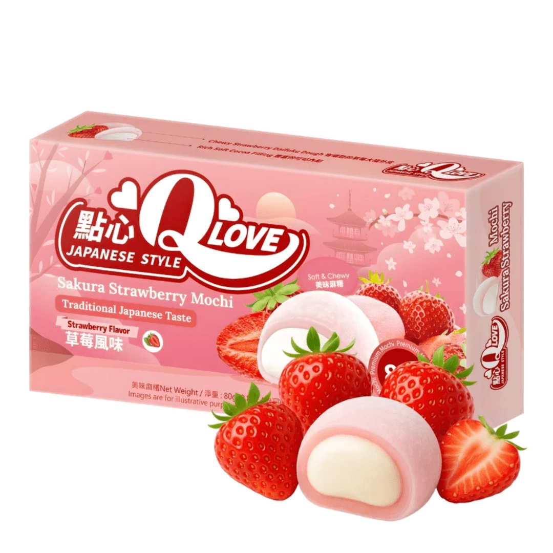 QLove Sakura Strawberry Mini Mochi 80g
