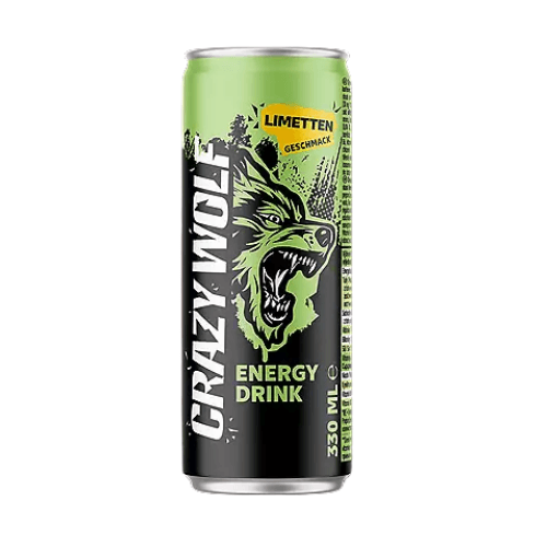 Crazy Wolf energy 0,25L plech Lime zelený