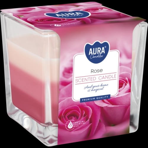 Bispol Aura Rose – svíčka ve skle 170 g