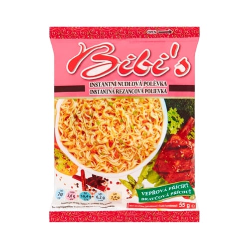 Bibis instantní nudlová polévka s příchutí vepřovou 55g