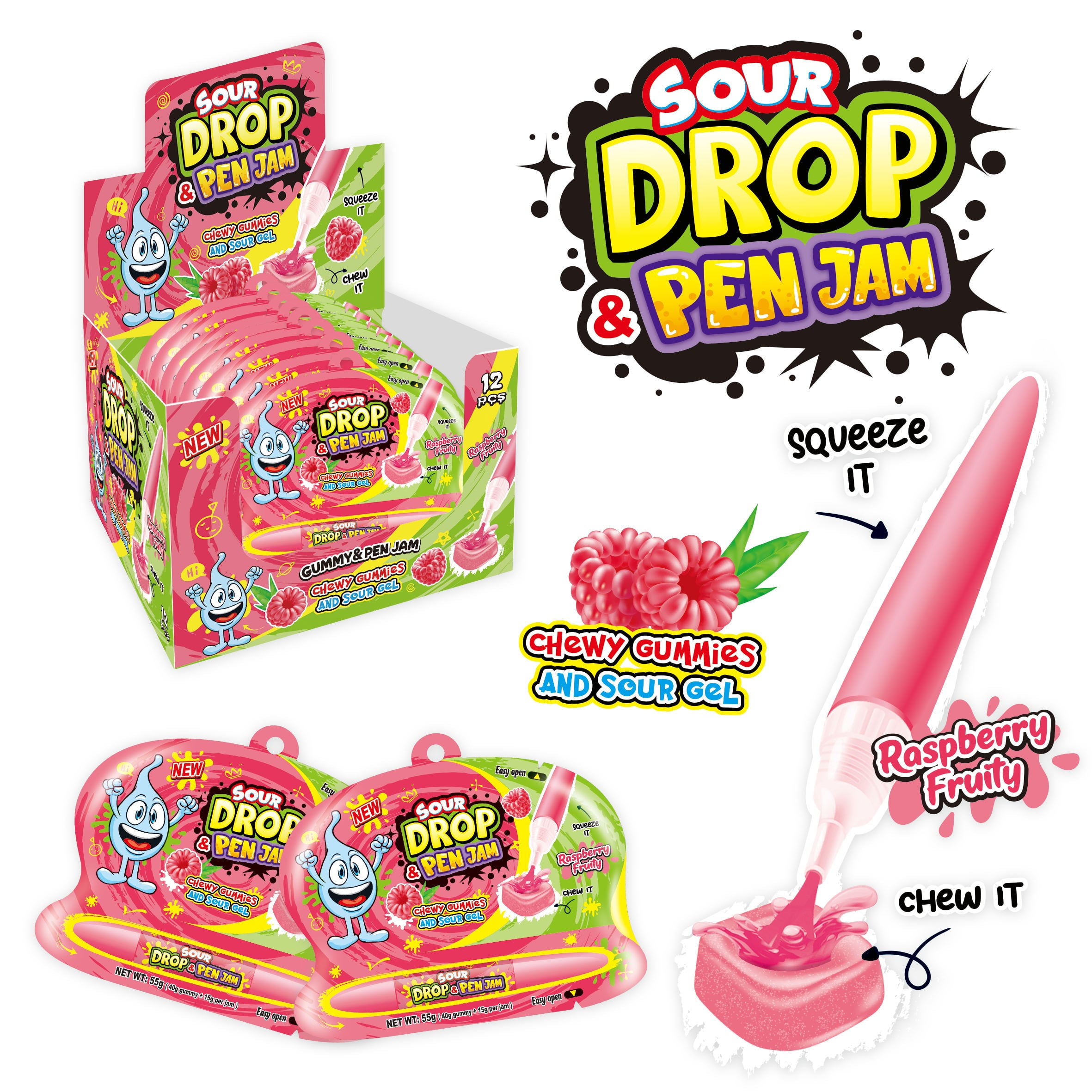 Raspberry Sour Drop Pen Jam 55g