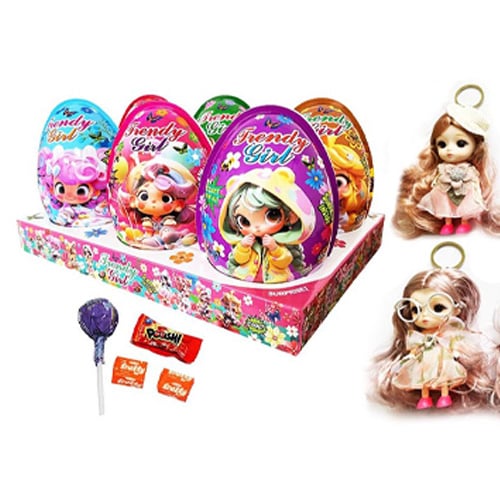 XXXL Trendy Girl Egg Toys 25g × 6 – Dětské vajíčko se sladkostí a hračkou pro dívky