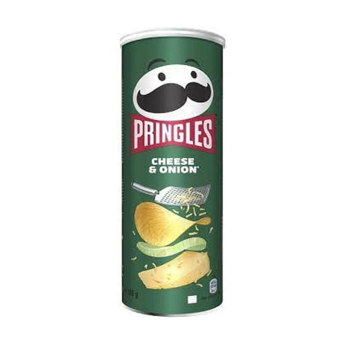 Pringles Cheese & Onion 165g – Křupavé bramborové chipsy se sýrovo-cibulovou příchutí