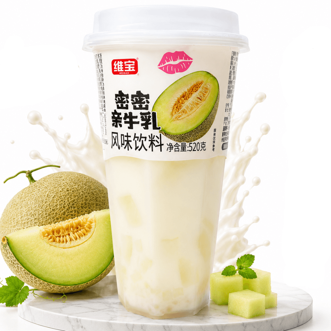Weibao Melon Flavored Pearl Yogurt Drink 520ml