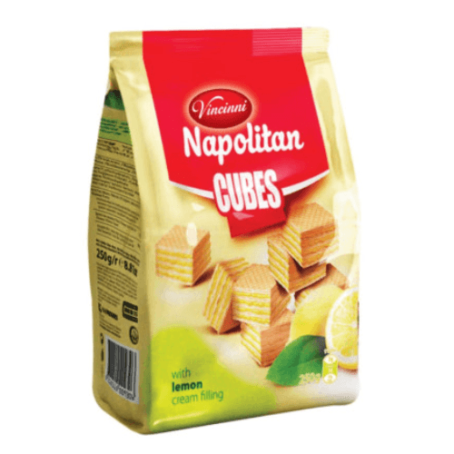 Vincinni Napolitan Cubes lemon 250g x 12