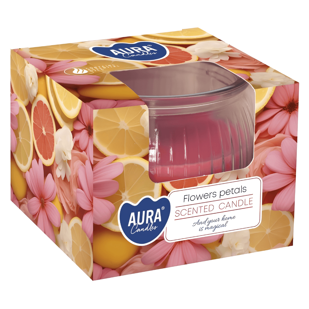 Bispol Flowers Petals – svíčka ve skle 80 g