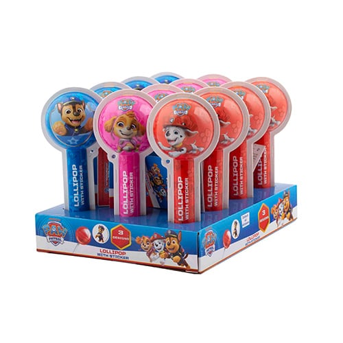Paw Patrol lollipop with sticker - lízátko v blistru se samolepkou 20g