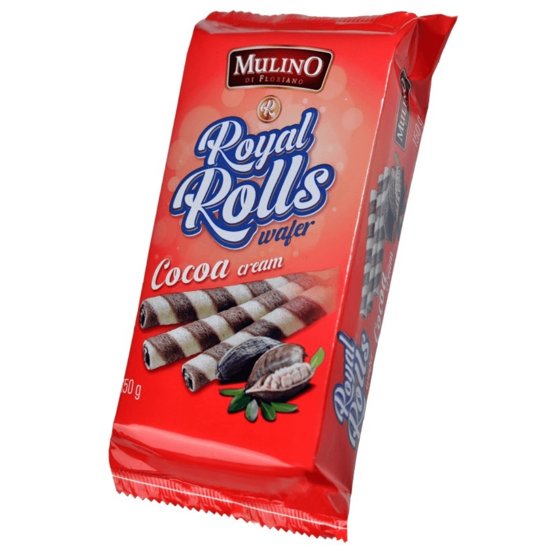 Mulino Royal Rolls wafer 150g trubičky oplátkové Cocoa cream