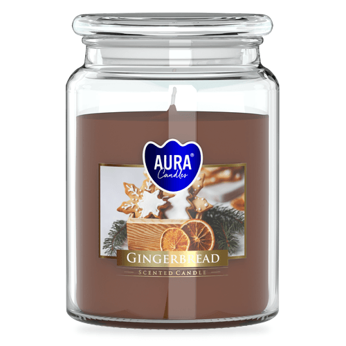Vonná svíčka ve skle s víčkem Bispol Aura – Gingerbread 500 g