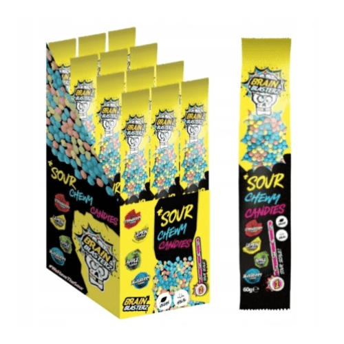 BRAIN BLASTERZ SOUR CHEWY CANDIES KYSELÉ MINI BONBÓNY KARTON 12 x 60G