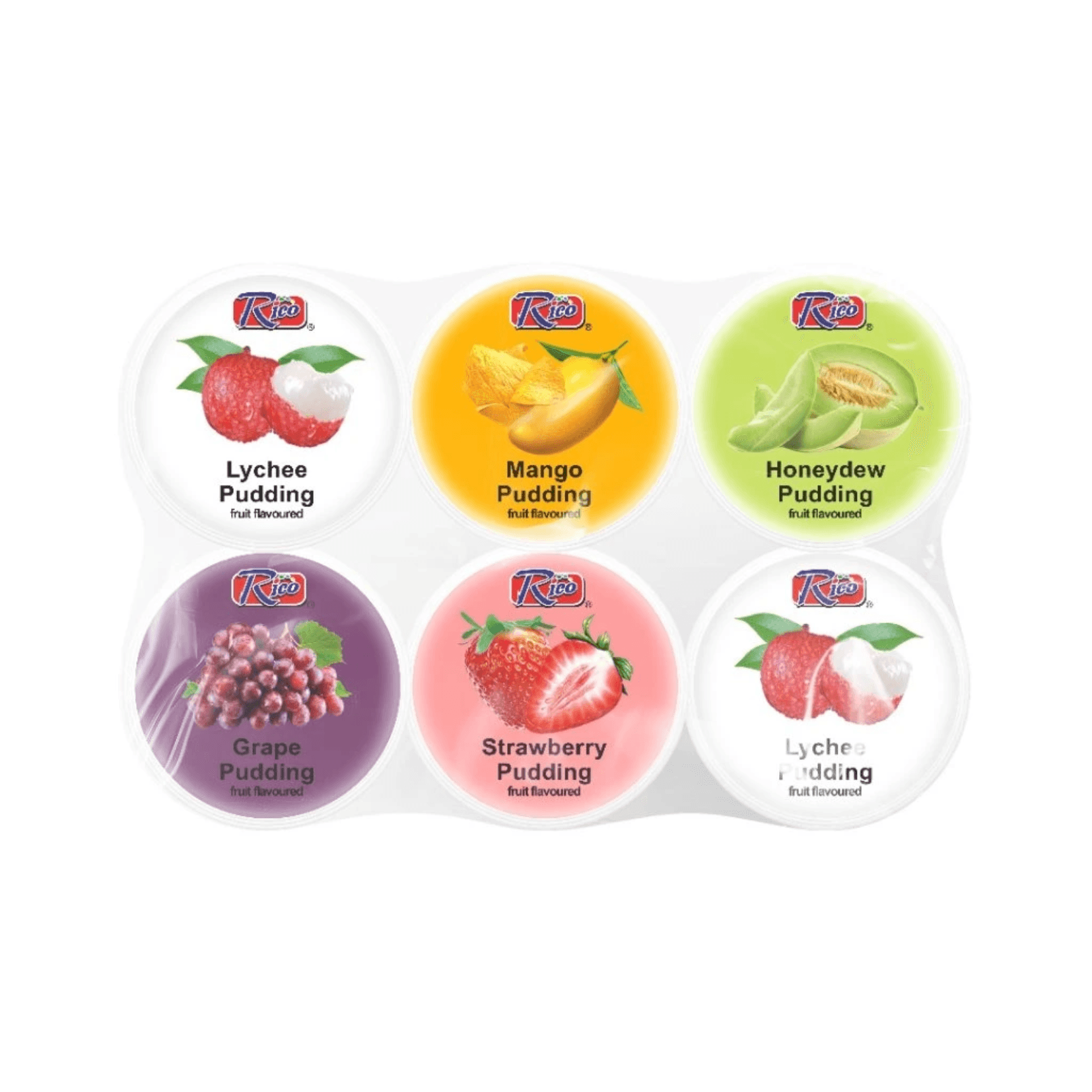 Rico Assorted Fruit Pudding With Nata De Coco (6x65g)