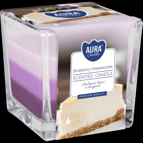 Bispol Aura Blueberry cheesecake – svíčka ve skle 170 g